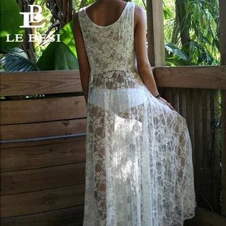 LEBESI Новинка 2017 сексуальная накидка сетчатая вязаная блузка ажурное парео топ с