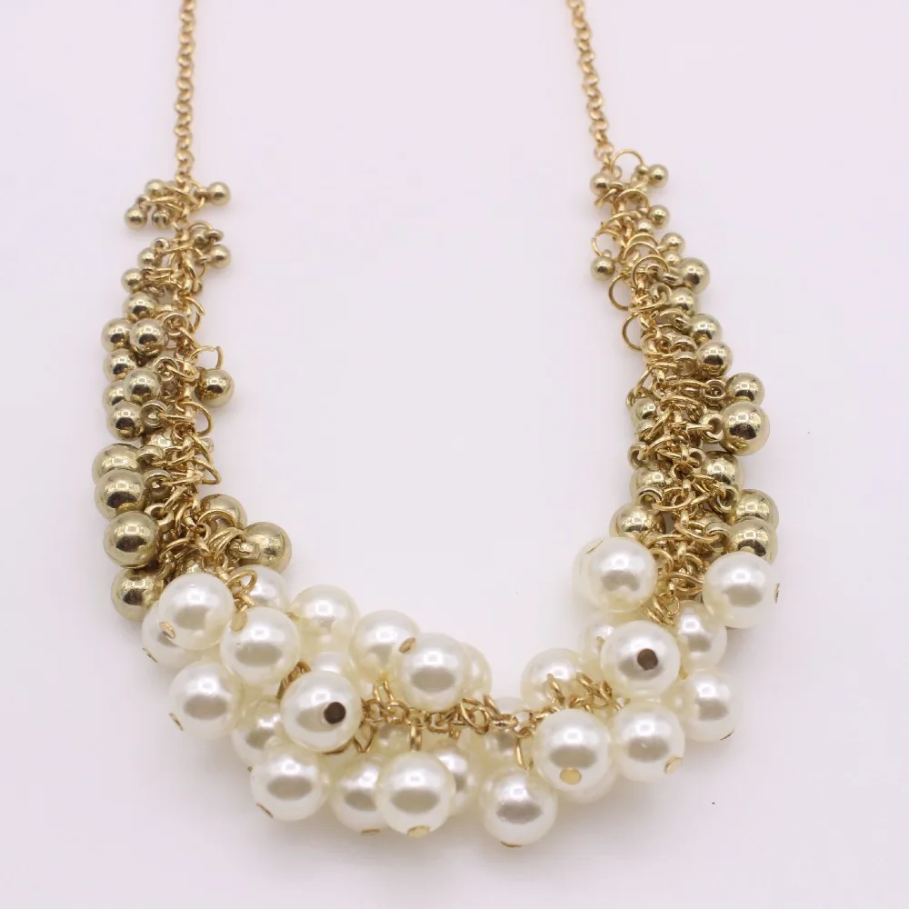 Золотой Новый Модные украшения имитация жемчуга Многослойные Кристалл Сеть