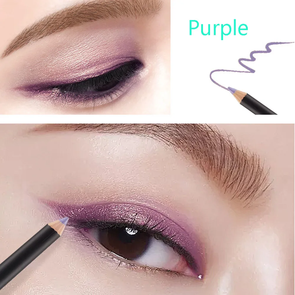 purple 6 цветов красочная подводка для глаз тени для век длительная Женская Красота косметический карандаш пигмент водонепроницаемый длинные последние инструменты для макияжа глаз - Цвет: purple