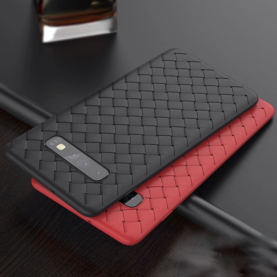 Тканая сетка Мягкий силиконовый чехол для Samsung Galaxy S8 S9 S10 S10e Note 8 9 J4 J6 A6 A8 Plus J3 J5 J7 M10
