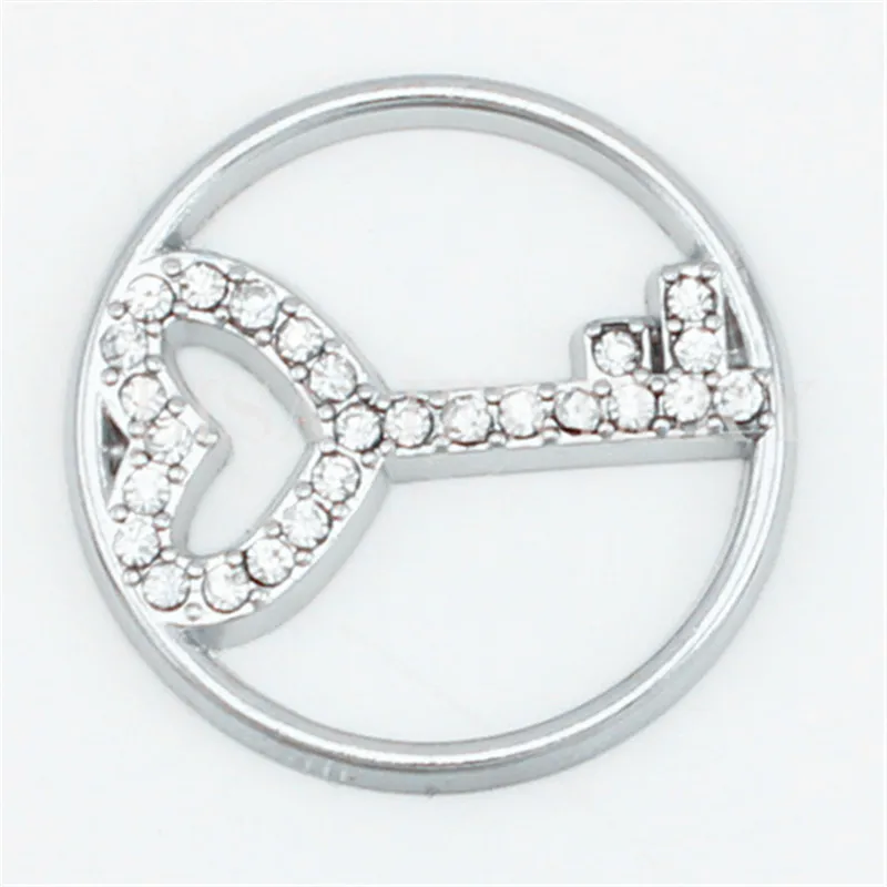5PCS Floating Charms Alloy Crystal Silver Color Key Window Plate Suitable for 30mm Stainless steel Small Locket Pendant | Украшения и