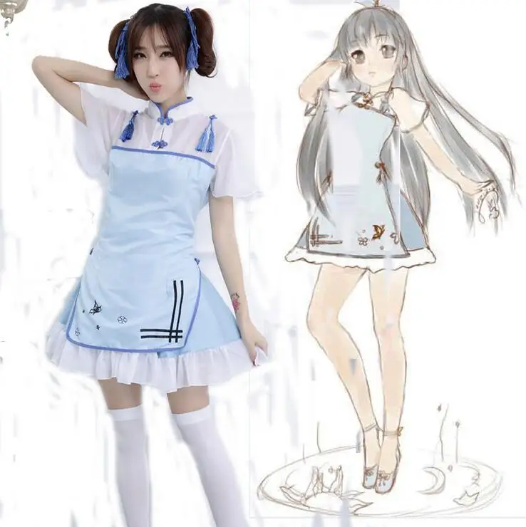 Винтажное кимоно 2018 костюм для косплея японское аниме платье горничной модное