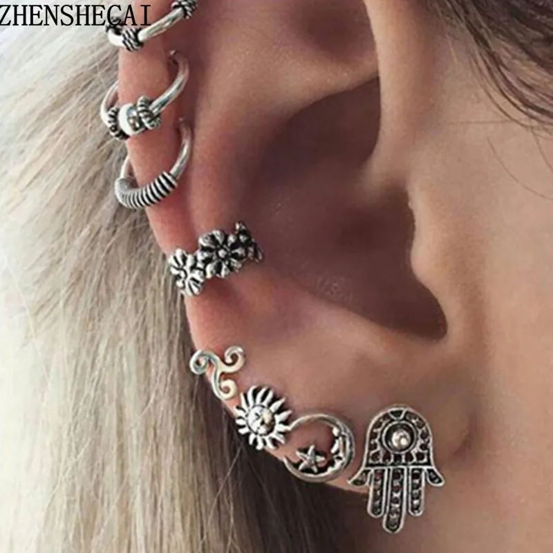 Серьги с кисточками e0262 Модные Винтажные серьги серебристого цвета в стиле панк