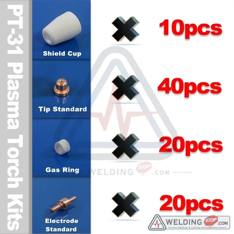 

CUT40 40D CUT50 50D PT-31 Plasma cutter cuting torch Consuamable 90pcs