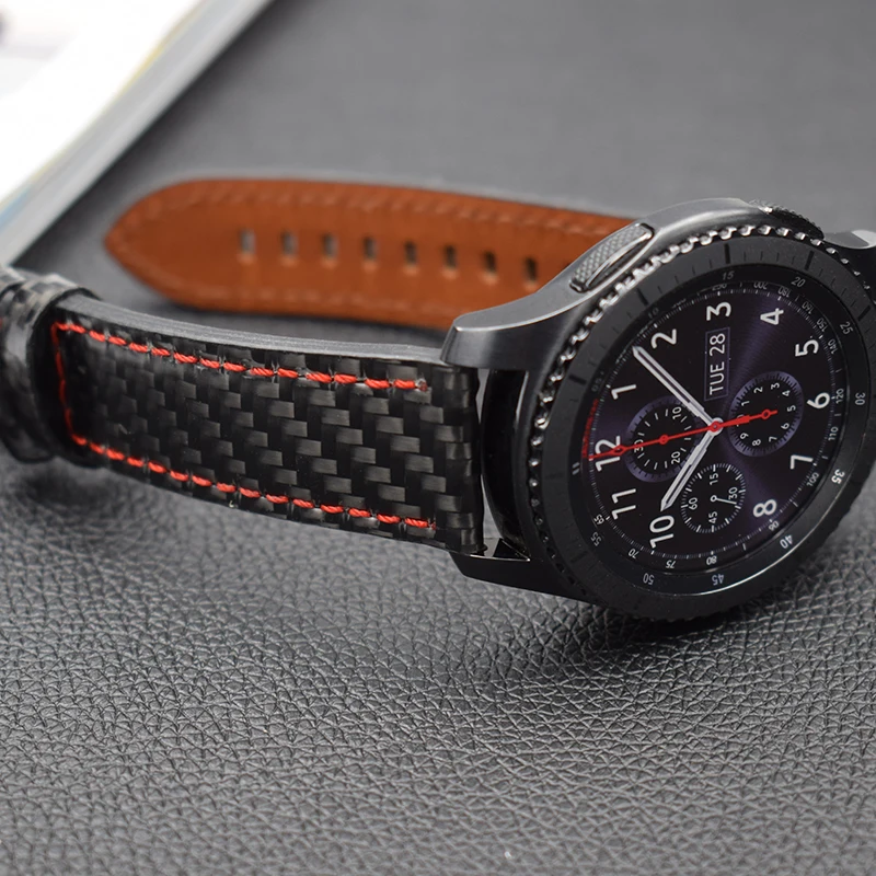 Новейший ремешок из настоящего углеродного волокна для часов huawei Watch 2 Pro ремешки для samsung gear S3 S2 gear Sport для Galaxy Watch Ремешки для наручных часов