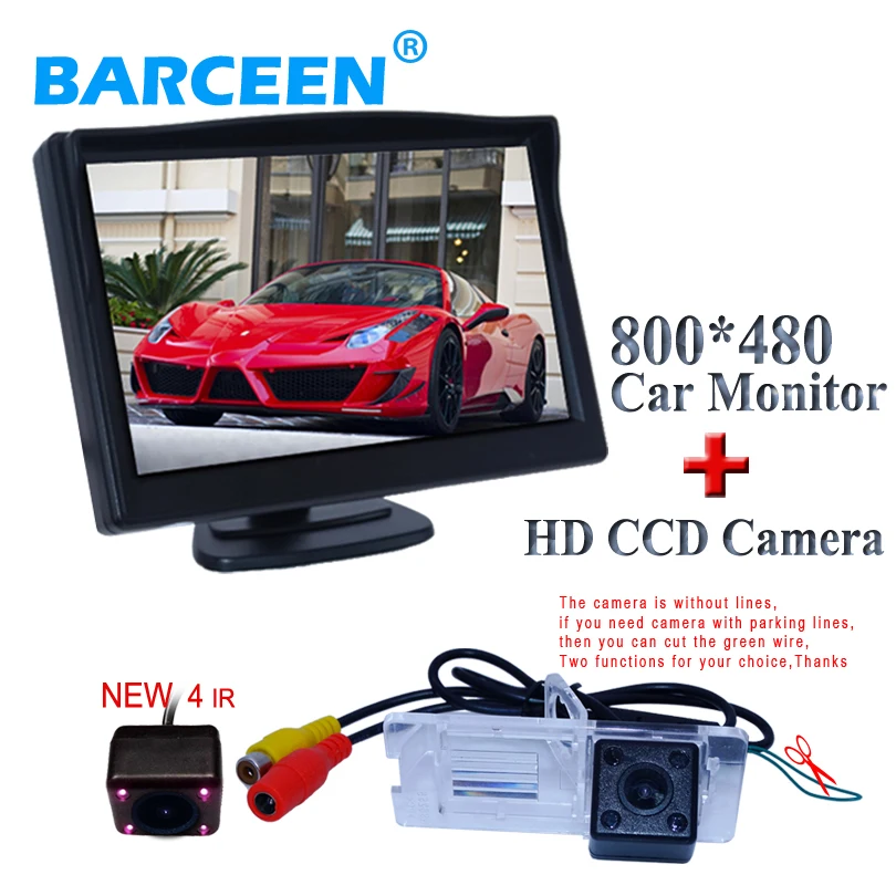 

5" car screen monitor hd ccd Desktop type display+original 4 ir car parking camera for For Renault Fluence/Megane