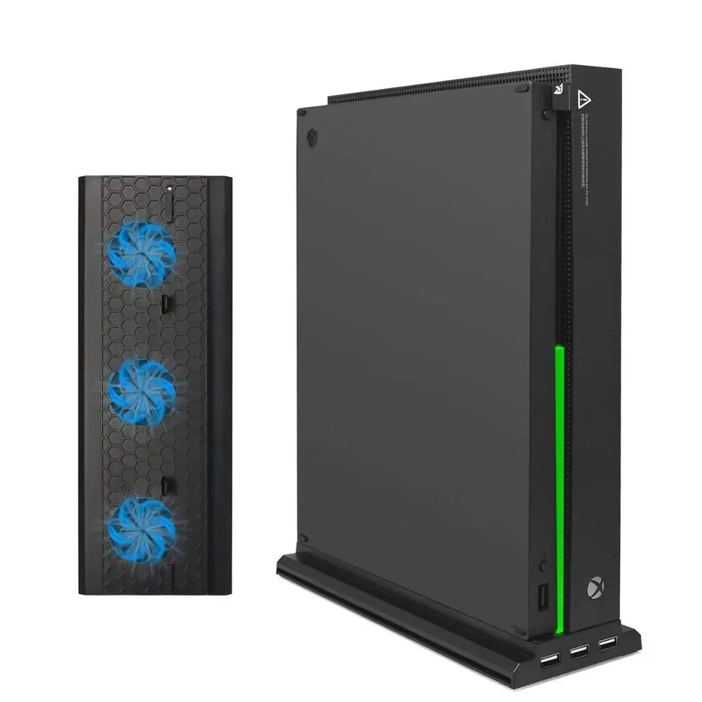 Новая вертикальная подставка для Xbox one X с 3 вентиляторами охлаждения и usb портами