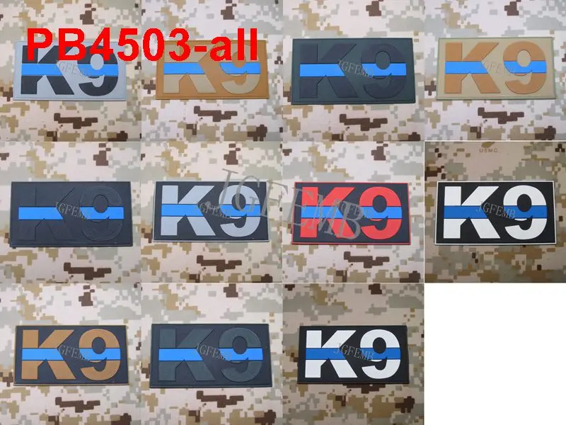 Тонкая синяя красная желтая зеленая линия K9 блок боевого духа в Военном Стиле 3D