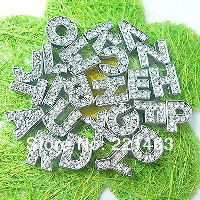 Полный горный хрусталь 8 мм AZ Слайд письма Очарование 260 шт. DIY Аксессуары подходят