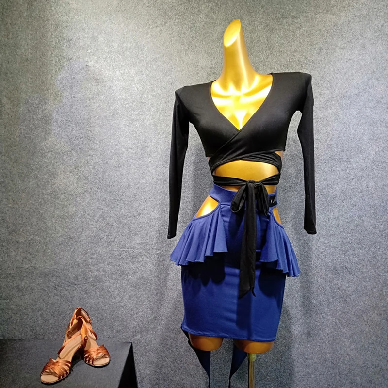 2020 сексуальные туфли для латинских танцев топы/юбка Для женщин костюм