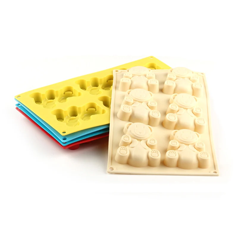 Силиконовая форма для торта 6 отверстий печенья Медведь Форма шоколада DIY