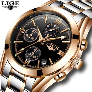 Imported Relogio Masculion LIGE Men Watches Top Luxury Brand Military Sport Watch Mens Quartz Clock Full Stee