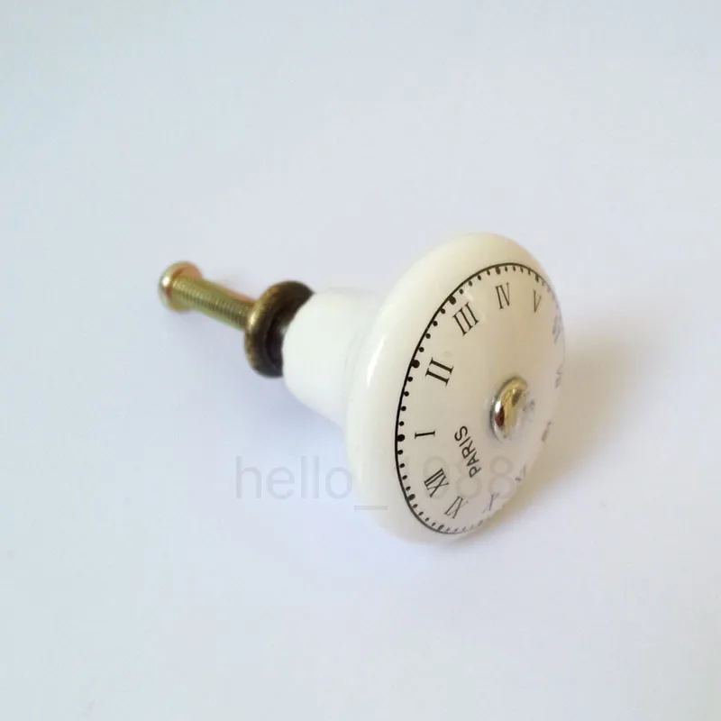 Креативные керамические часы ручка шкафа шкаф для шкафчика Потяните ручки