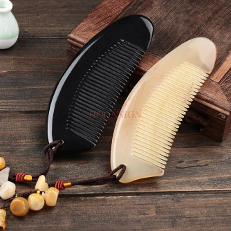 Horn Comb Genuine Natural Pure Combs Children Home Long Hair Loss Portable Hairbrush Hairdressing Supplies For Female Gift Sale