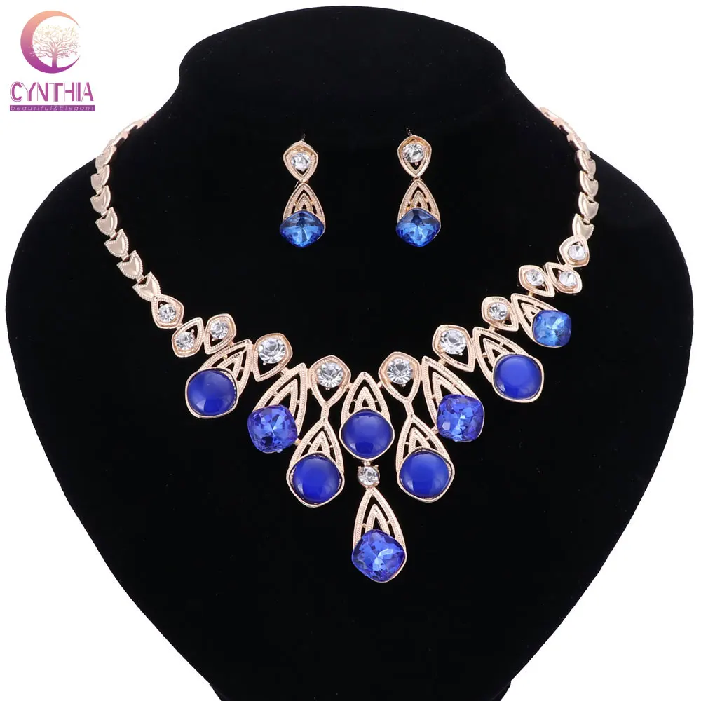 Модное золотое ожерелье серьги индийские свадебные ювелирные наборы для невест