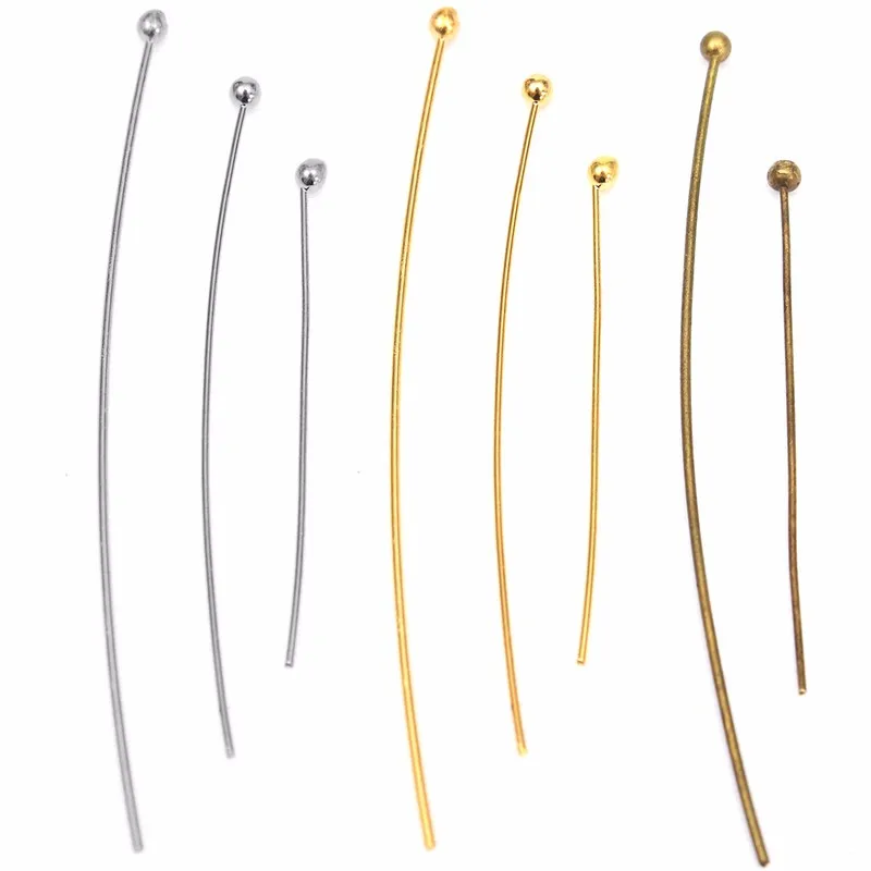 100Pcs/Set 30/40/50mm Bronze Gold Silver Plated Metal Ball Head Pin Ballpin Kit Useful Home Garden Sewing Ball Head Pin Kit