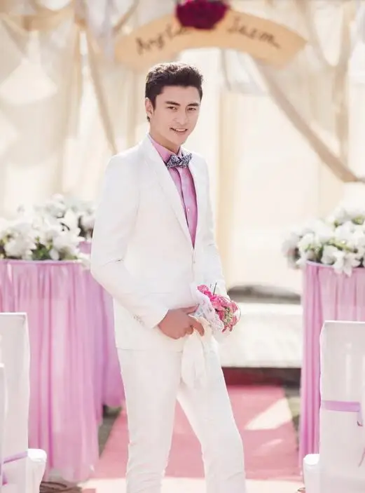 Chorus mariage groom wedding suits for men blazer boys prom fashion slim masculino latest coat pant designs white black | Мужская одежда