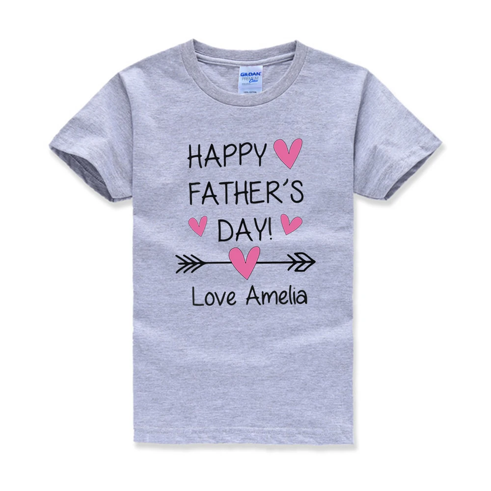 Персонализированная футболка на день счастливого отца для девочек детская