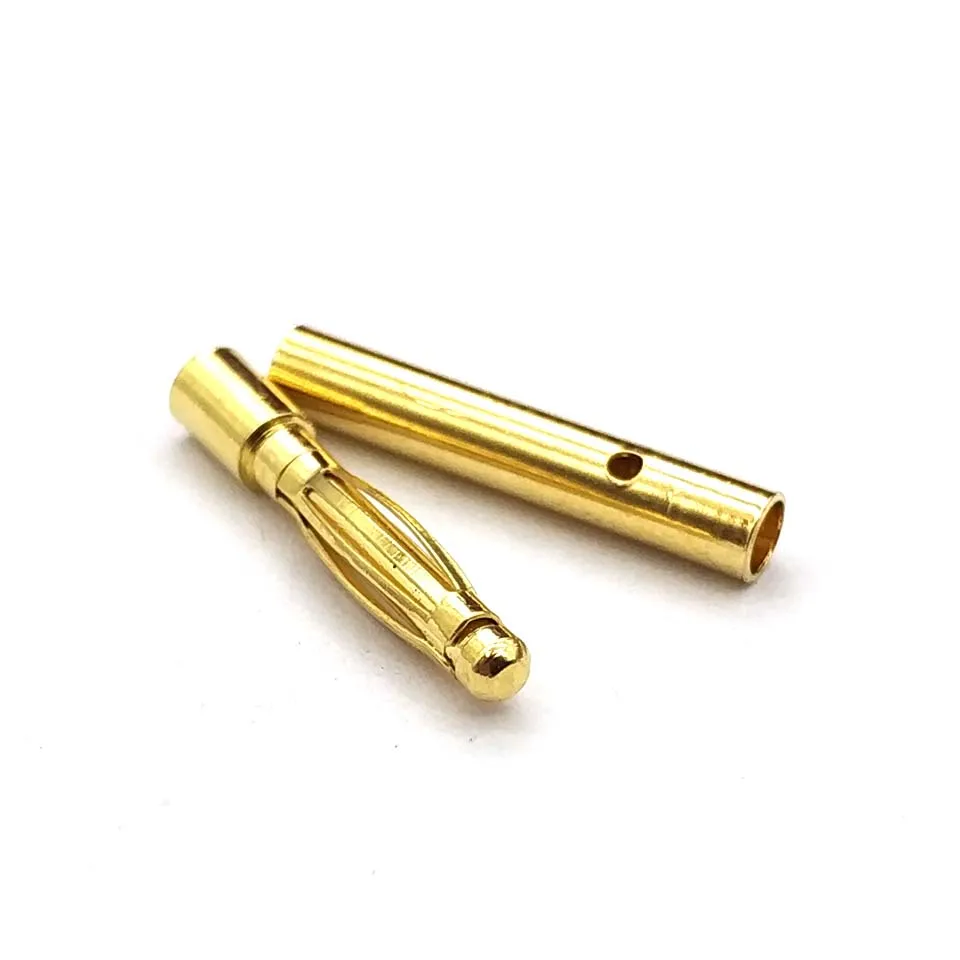 10 pair/lot 2mm Gold Copper Brushless Motor Banana Plug Bullet Connector Plated For ESC Battery | Электроника