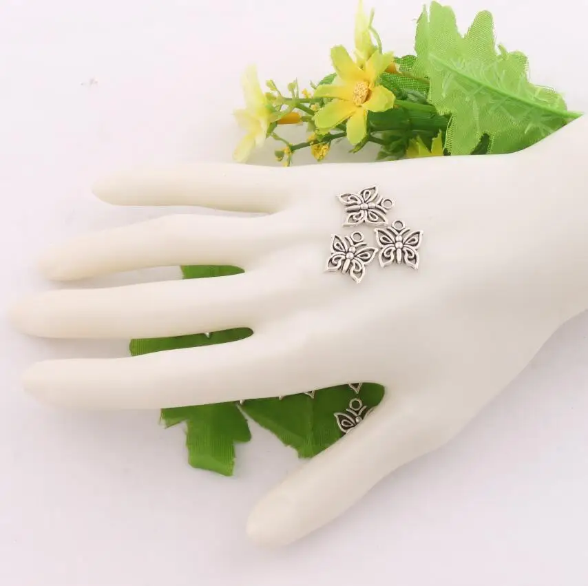 

Open Papilio Butterfly Charms Pendants Jewelry DIY Fit Bracelets Necklace Earrings L1111 42pcs 12.8x14.8mm Zinc Alloy