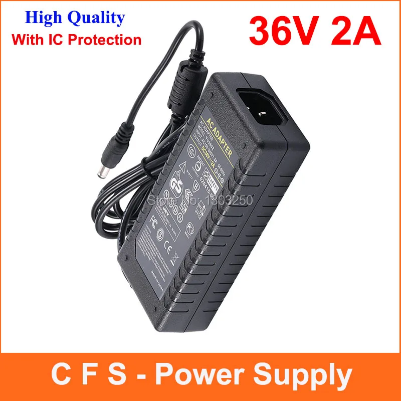 Universial DC 36V 2A источник питания AC 100 240V к 72W адаптер для светодиодной полосы света CCTV