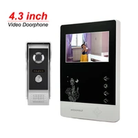 doorphone 4 3lcd color screen video door phone doorbell home speakerphone intercom system with metal rainproof outdoor camera