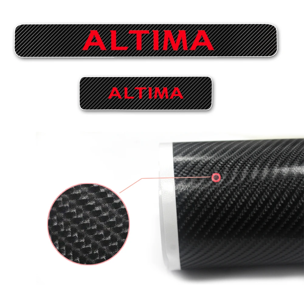 

For Nissan Altima 2007 To 2011 Carbon Fiber Sticker Door Threshold Plate Car Door Sill Protectors Scuff Plate Car-Styling 4Pcs