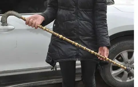 Старая медная фольклорная статуя дедушки Good Lucky 37 дюймов старая китайская Зодиак