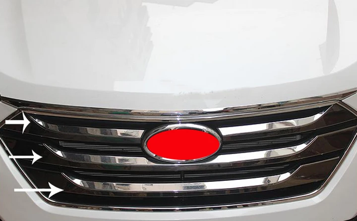 Для hyundai Santa Fe 2013 ABS Хромированная передняя решетка Вокруг отделки