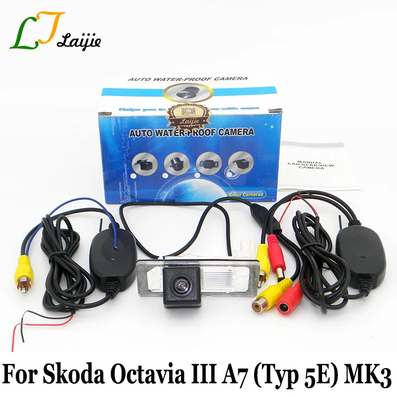 Камера заднего вида для Skoda Octavia III A7 5E MK3 2013 ~ 2017/HD беспроводная камера ночного