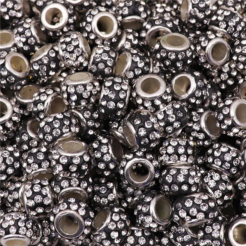 20 шт./лот, разноцветные стразы с большим отверстием, бусины из хрустального стекла, подвески, сделай сам, браслет, ожерелье, серьги для изготовления ювелирных изделий