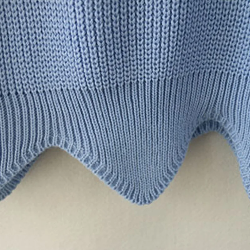 Женский трикотажный свитер с круглым вырезом и длинным рукавом | Женская одежда