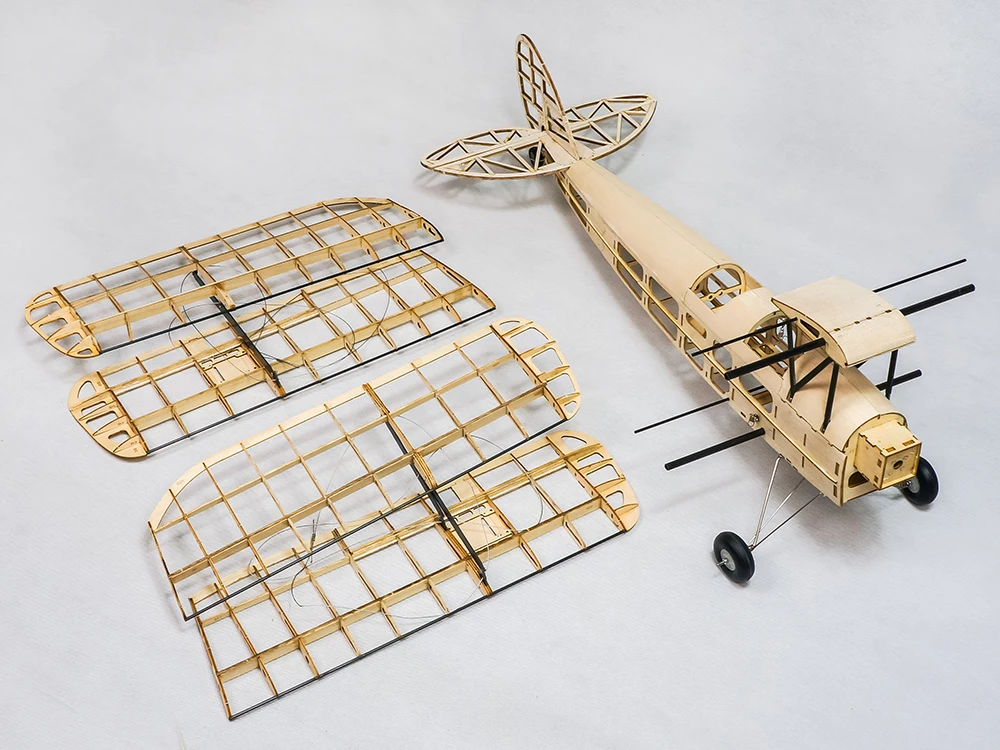 De habilland DH82a Мини Тигр Мотылек RC самолет биплан 980 мм размах крыльев лазерная резка набор из пробкового дерева модель/деревянный план