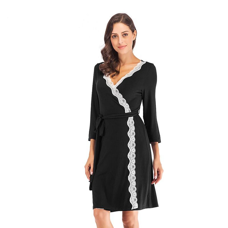 2020 летний женский халат для сна сексуальные ночные халаты с длинным рукавом