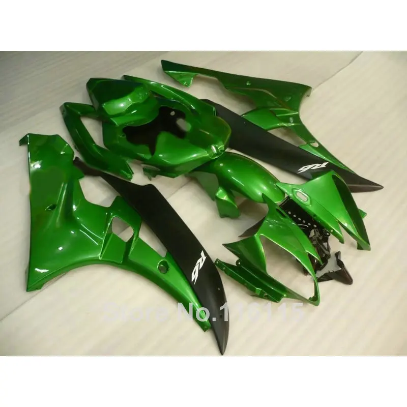 Полный комплект обтекателей для YAMAHA YZF-R6 2006 2007 матовый черный зеленый обтекатель