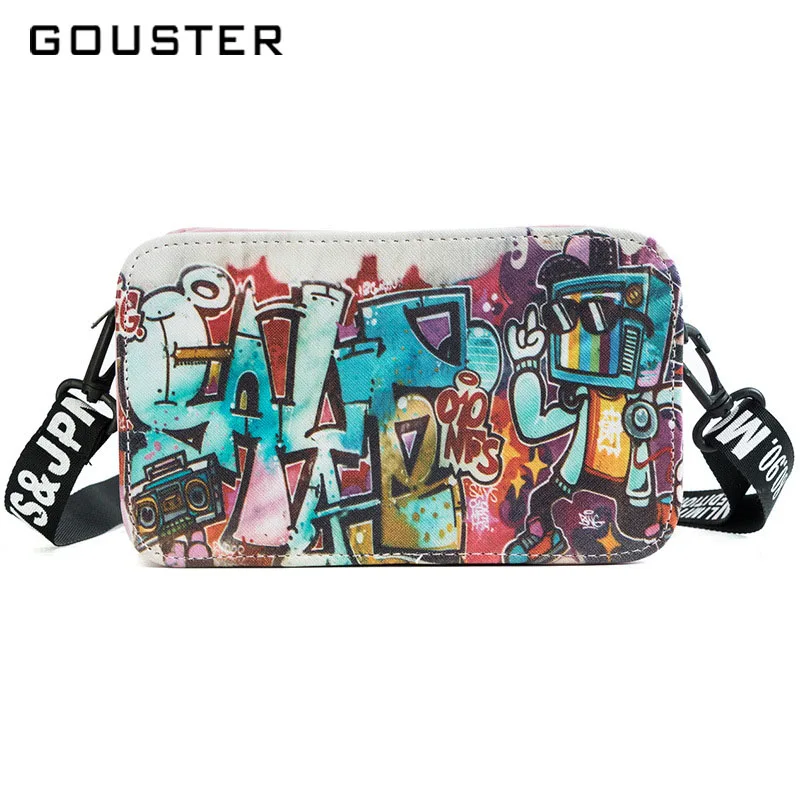 GOUSTER 2019 женская модная сумка через плечо персональная граффити на Студенческая