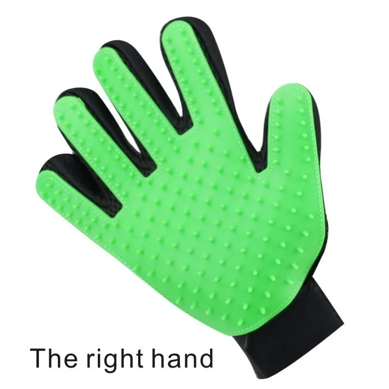 right hand Резиновая щетка для собак, кошек, перчатка для ухода за домашними животными, перчатка для эффективной чистки домашних животных, кошек, собак, перчаток для ванны, расчески для собак - Цвет: right hand