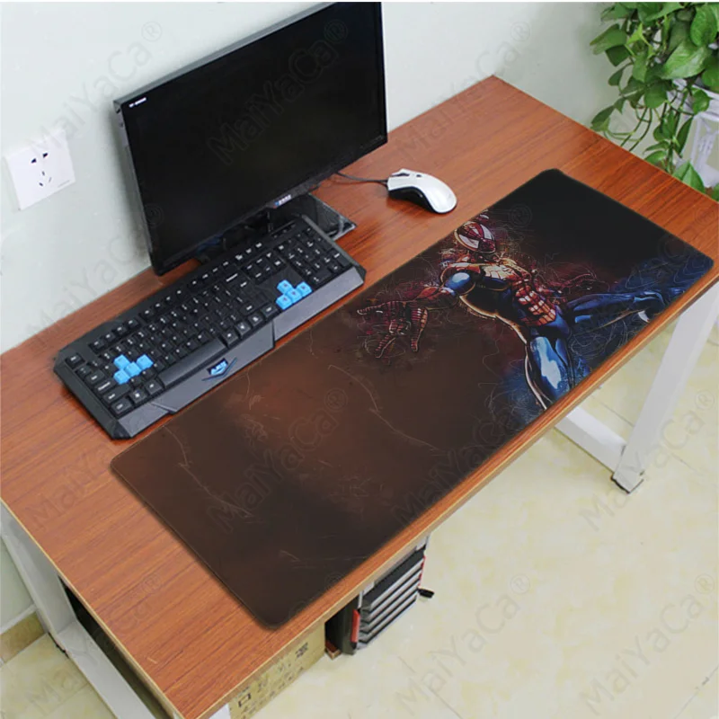 Lock Edge 30x80cm Красивое аниме maiyaca Marvel Человек-паук из натурального каучука, игровой коврик для мыши, настольный резиновый компьютерный игровой коврик - Цвет: Lock Edge 30x80cm