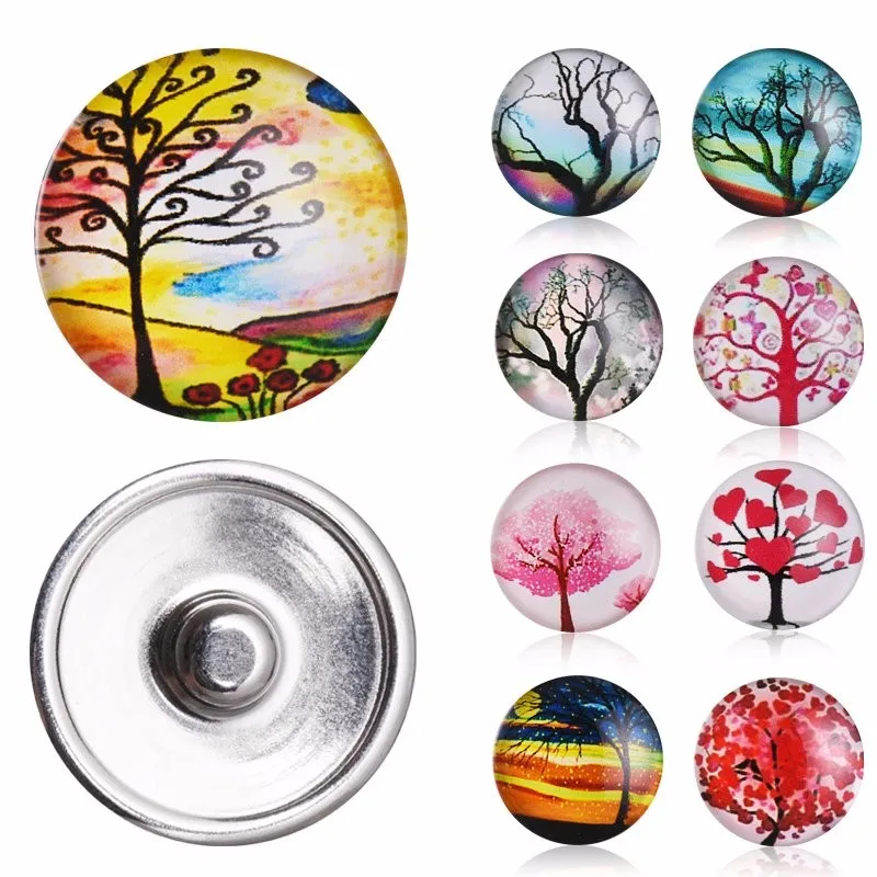 60 шт./компл. смешанные кнопки с изображением дерева жизни круглые куполообразные
