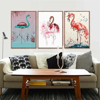 haochu pink flamingo poster for living room home decor painting print poster simple nordic wall picture canvas painting