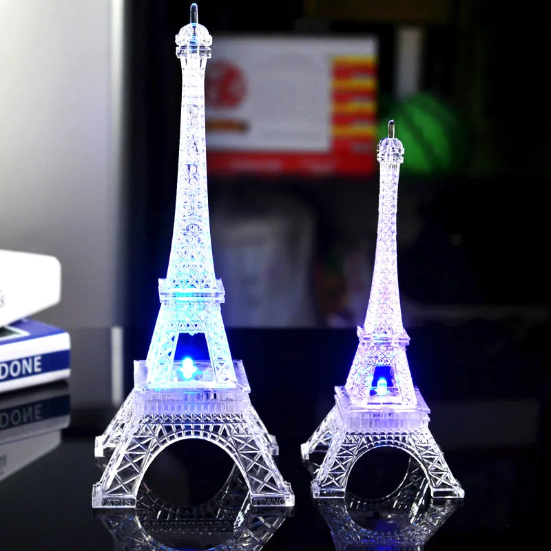 2018 RGB красочное украшение Эйфелева башня переключатель светодиодный ночник 3D