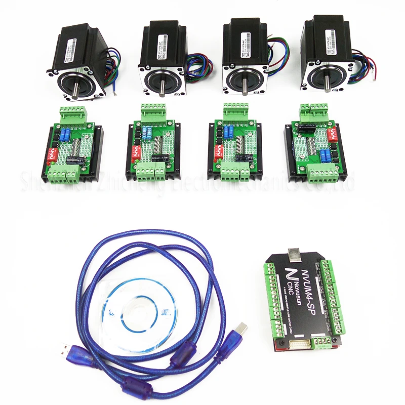 Высший сорт CNC mach3 USB 4 осевой комплект шт. TB6600 шаговый Драйвер + двигатель плата