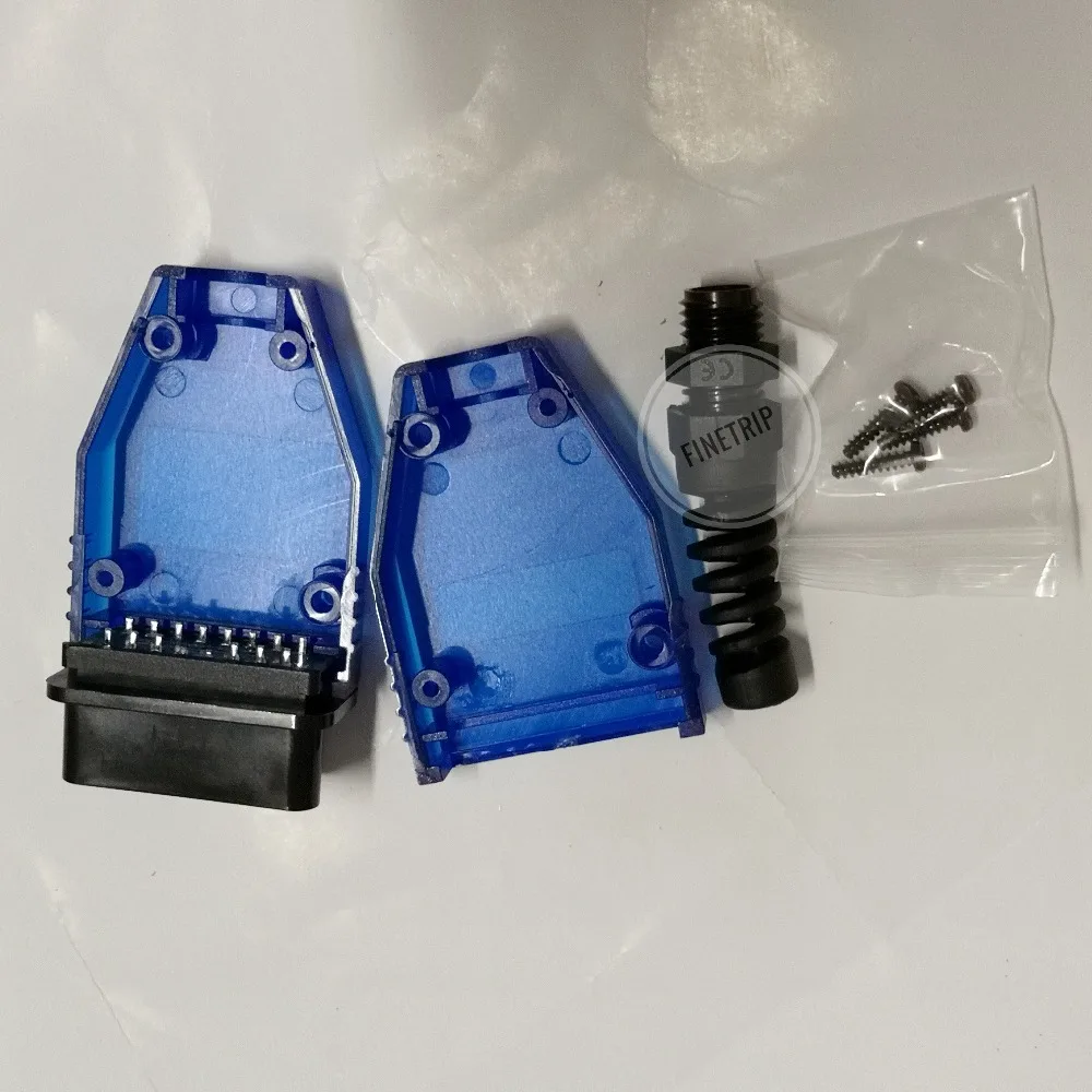 10 шт./лот FINETRIP OBD2 16Pin штекер разъема адаптера J1962 OBDII проводка оболочки прозрачный белый/синий/черный