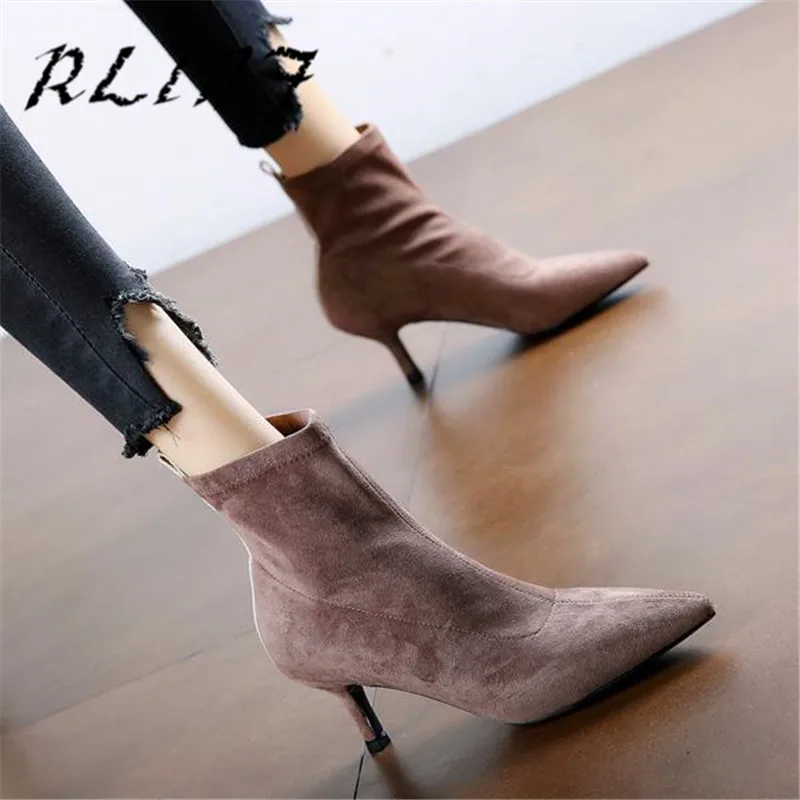 RLINF острым принцессы на высоком каблуке Новый Цвет подходящая трубка эластичные