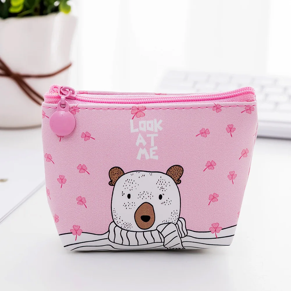 Pink bear Новая Корейская версия милого кошелька для монет в виде маленького животного, маленькая НОВАЯ Портативная сумка для хранения монет, сумка для ключей, посылка - Цвет: Pink bear