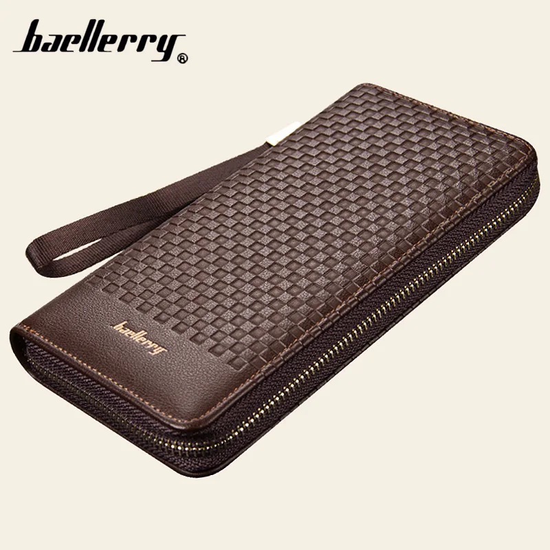 Baellerry, дизайнерский, мужской, вместительный, Длинный кошелек, держатель для карт из искусственной кожи, кошельки для монет, мужской клатч, кошелек на молнии, карман