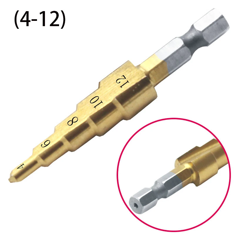 4-12mm/4-20mm/4-32mm Step Drills Cone HSS 4241 Steel Large Titanium Coated Metal Drill Bit Cut Tool Set Hole Cutter Wholesale |