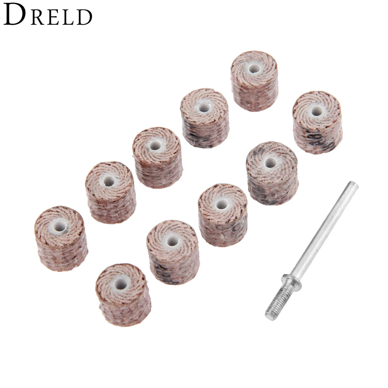 

DRELD 10Pcs Dremel Accessories 80-Grit Sanding Flap Wheel Sander Sanding Disc Grinding Flap Disc Grinder Rotary Tools 10*10*3mm