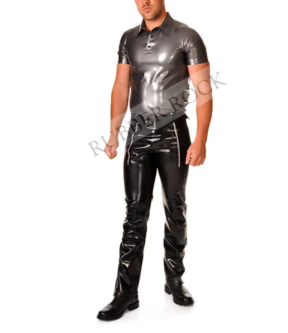 Настроить мужской латексный резиновый костюм с короткими рукавами футболка из