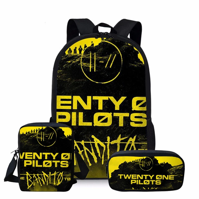 1 Тикин Twenty One Pilots печать Школьная Сумка Набор для девочек мальчиков хип хоп фанатов модный рюкзак подростковые персонализированные сумки для книг 3 шт - Цвет: 1
